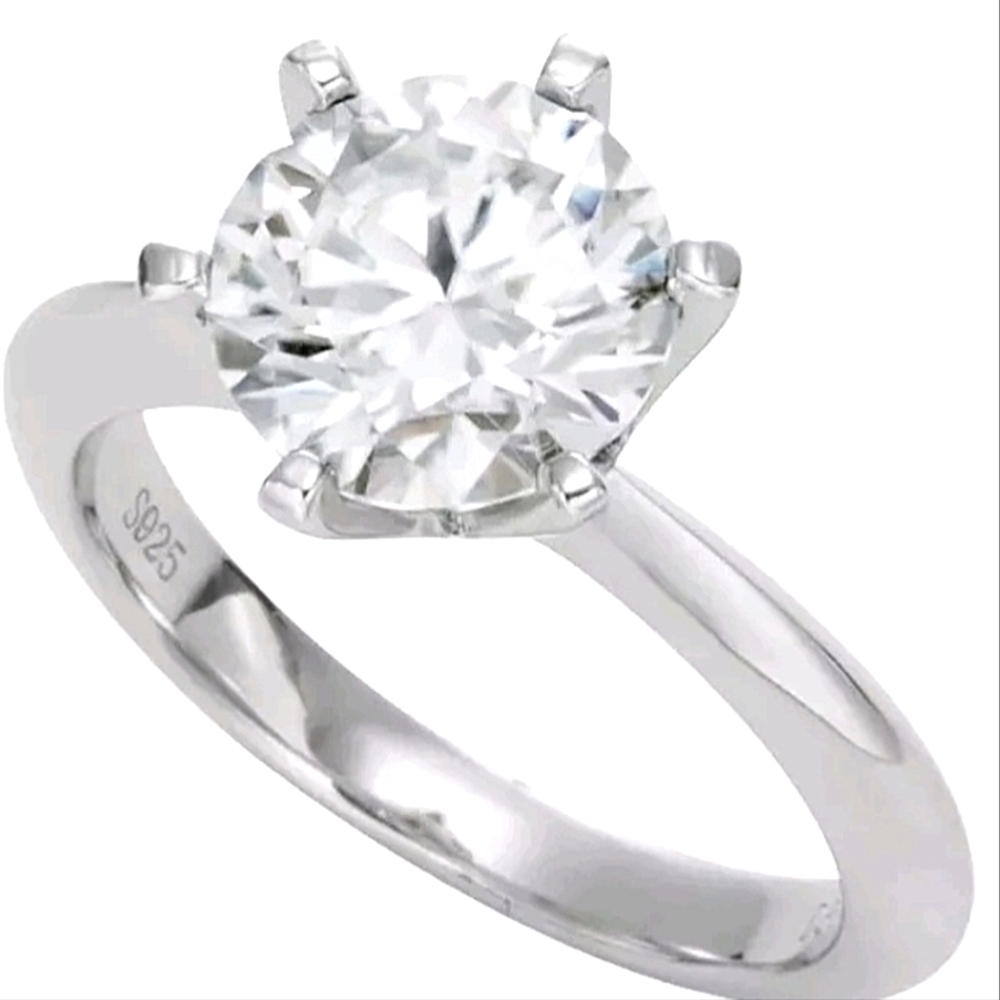 Moissanite Ring 2.55 ct DEF - Engagement Solitaire Size 7 solitaire gemstone - Picture 2 of 9
